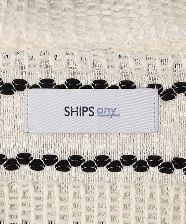 SHIPS any「SHIPS any: マルチパターン オープンカラー メッシュ シアー シャツ◇」|シャツ・ブラウス|
