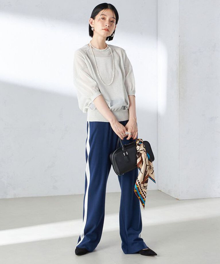 SHIPS for women「〈手洗い可能〉シアー ラメ 半袖 サマー ニット」|ニット・セーター|