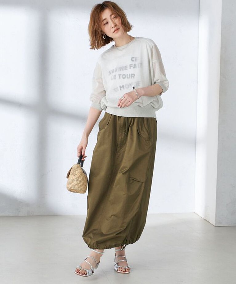 SHIPS for women「〈手洗い可能〉シアー ラメ 半袖 サマー ニット」|ニット・セーター|
