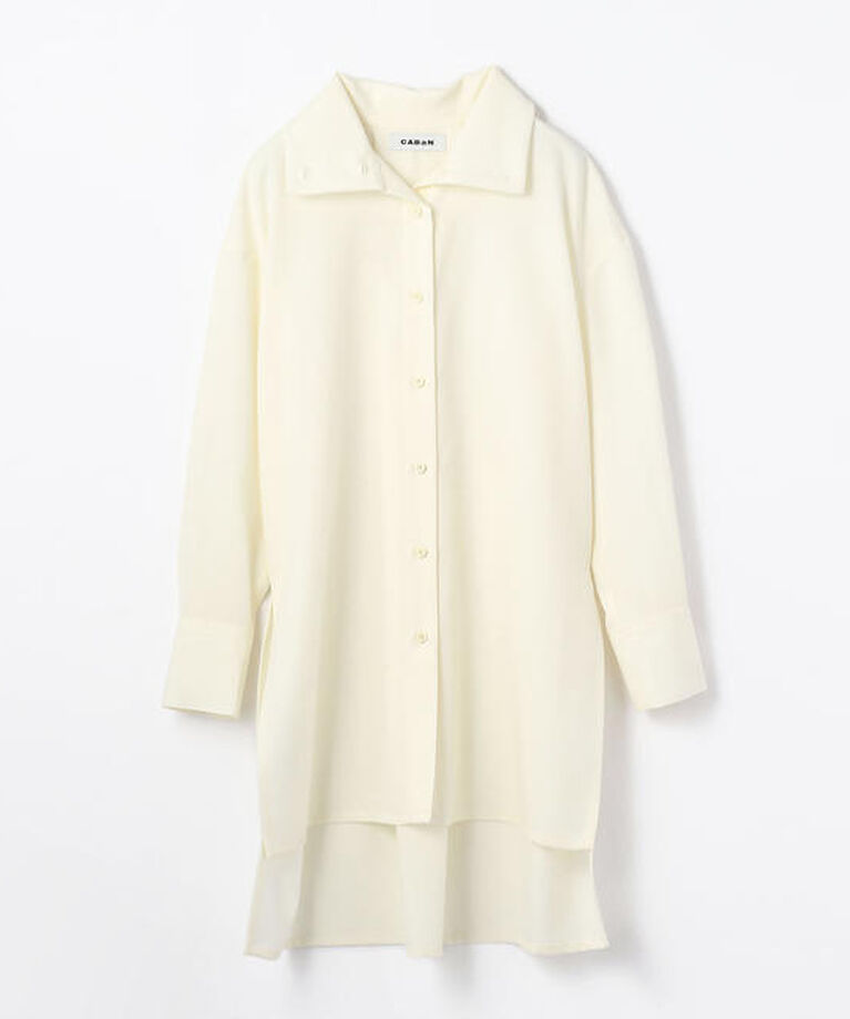 CABaN「CABaN ウールツイル ハイネックロングシャツ」|シャツ・ブラウス|