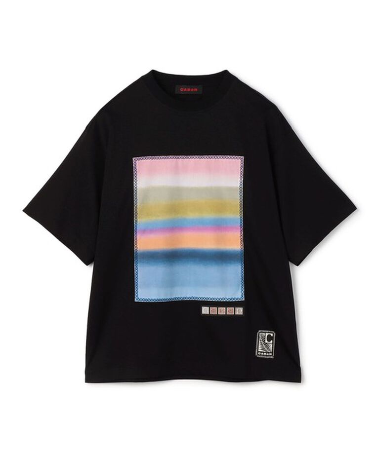 CABaN「CABaN スビンコットン グラデーションプリントTシャツ」|Tシャツ・カットソー|18 ブラック系