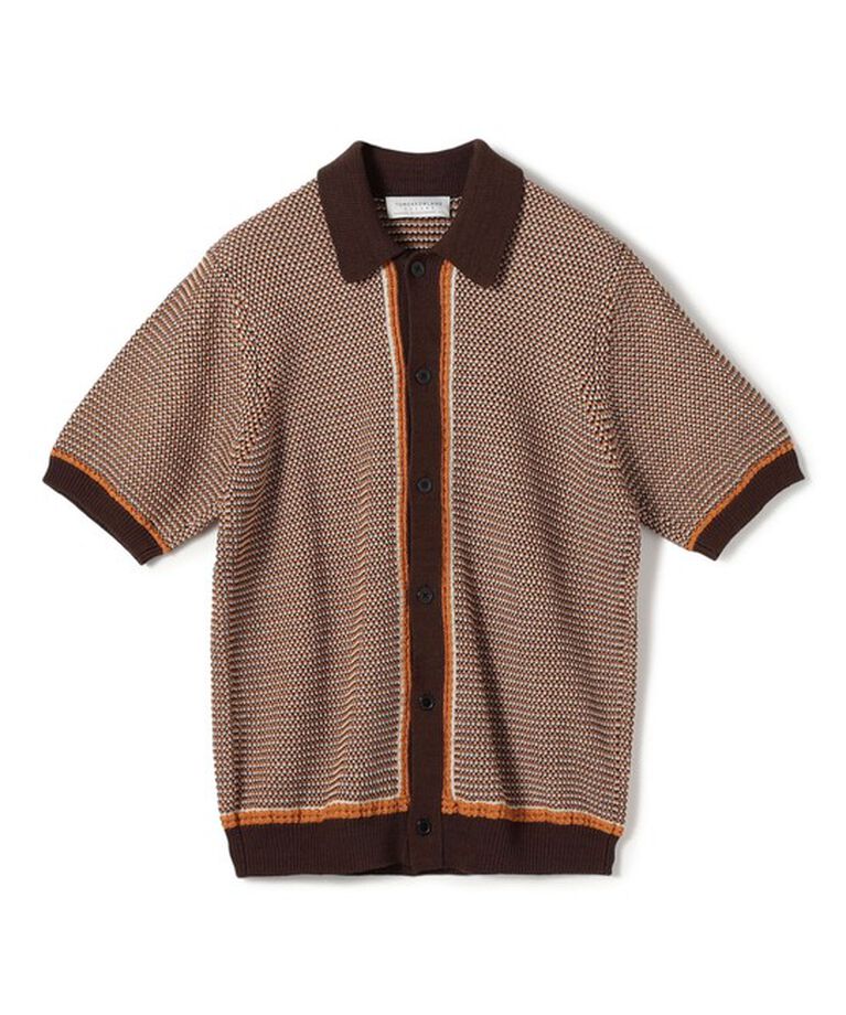 TOMORROWLAND MENS「TOMORROWLAND Tricot マーセライズコットン ハーフスリーブニット」|ニット・セーター|48 ブラウン系