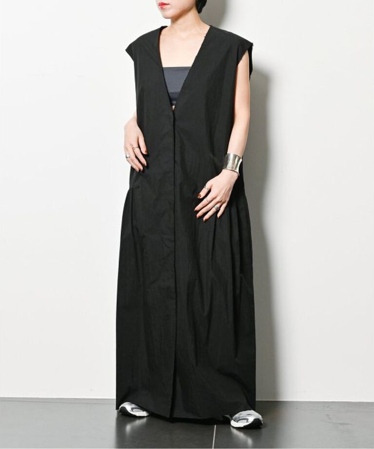  「SIDE GATHER DRESS：ワンピース」|ワンピース|ブラック