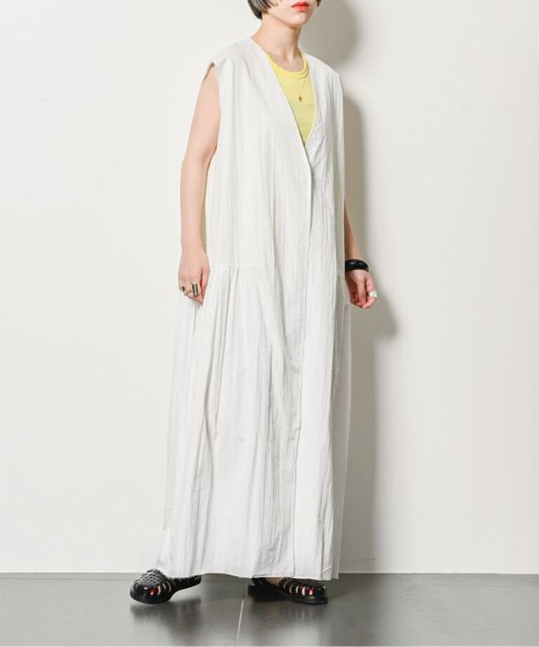  「SIDE GATHER DRESS：ワンピース」|ワンピース|ホワイト