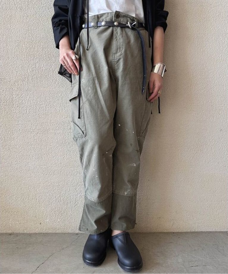 journal standard luxe「バックサテン ミリタリーパンツ」|カーゴ|カーキ