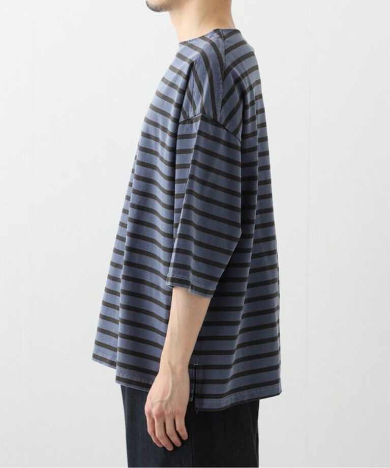 J.S.Homestead「J.S.Homestead / ピグメントボーダー ボートネックTシャツ」|Tシャツ・カットソー|