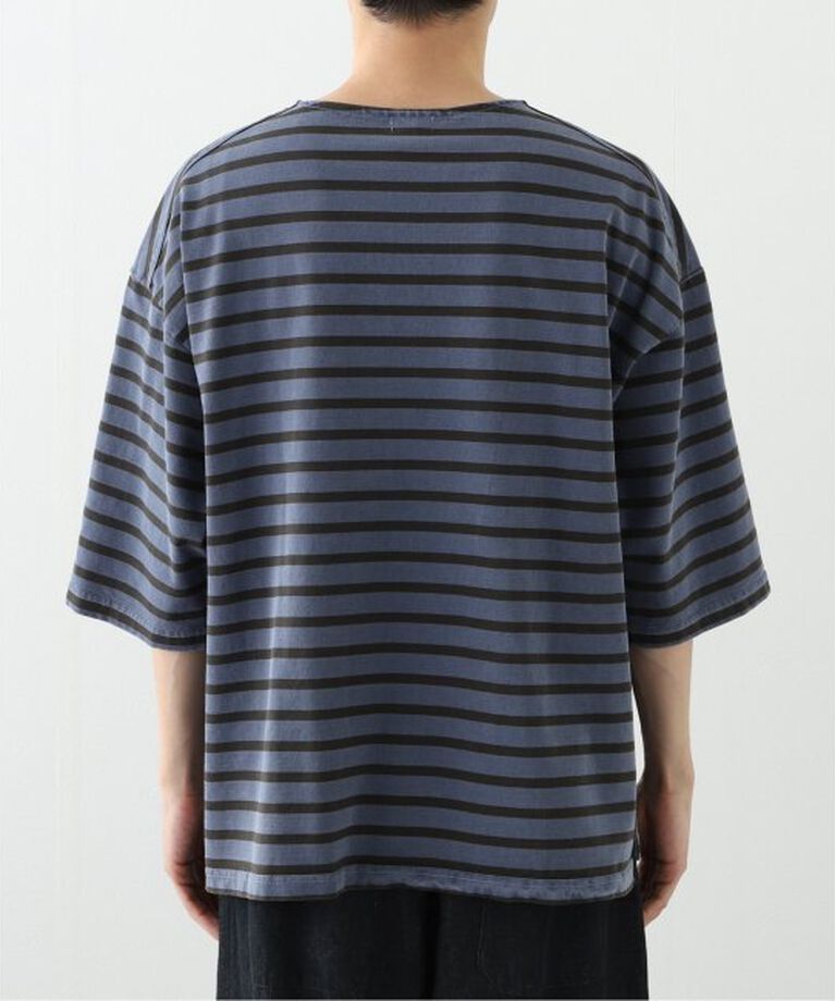 J.S.Homestead「J.S.Homestead / ピグメントボーダー ボートネックTシャツ」|Tシャツ・カットソー|