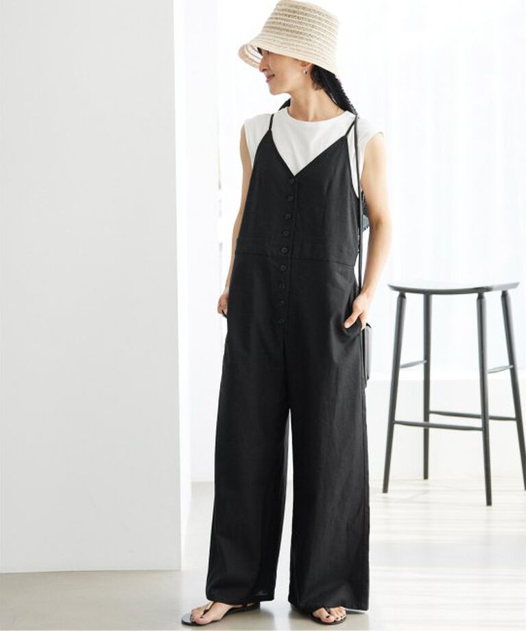 JOURNAL STANDARD relume「《追加》タンクトップ付きキャミサロペット」|オールインワン|ブラック