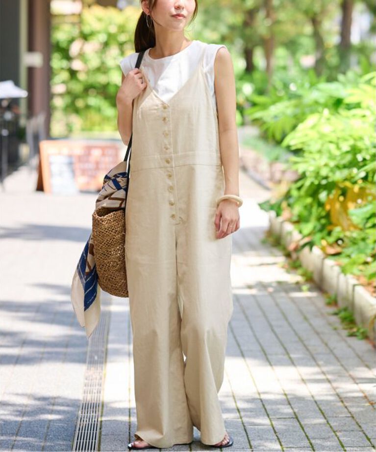 JOURNAL STANDARD relume「《追加》タンクトップ付きキャミサロペット」|オールインワン|ベージュ