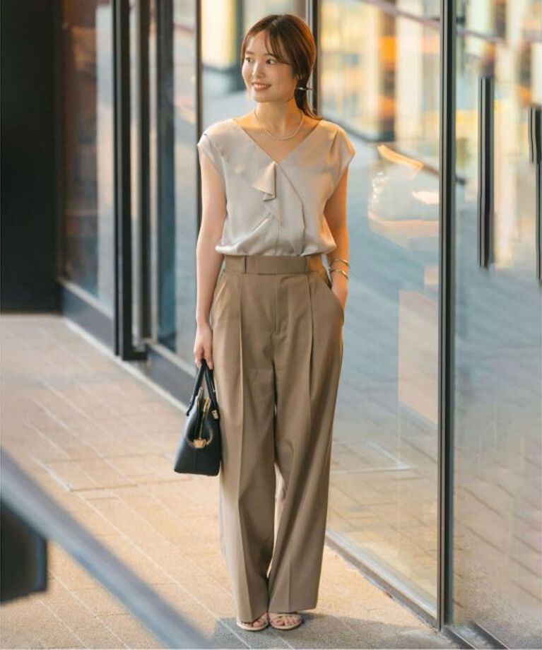 NOBLE「《追加》エステルツイルストレッチスラックスパンツ2」|スラックス|