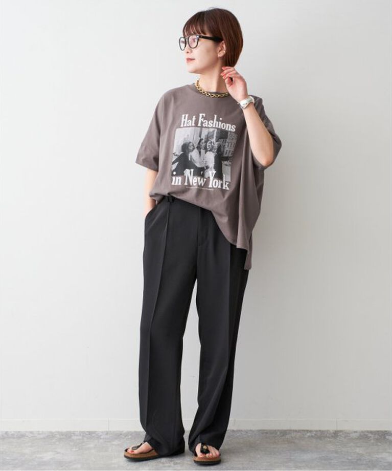 Spick and Span「ストレッチタックストレートパンツ」|スラックス|