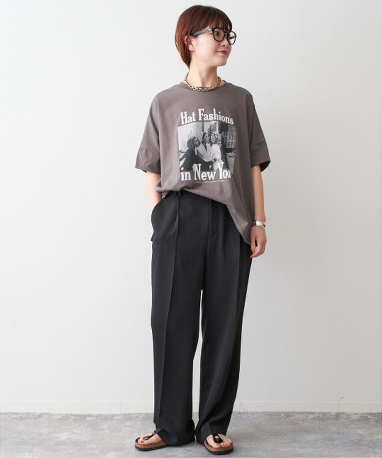Spick and Span「ストレッチタックストレートパンツ」|スラックス|