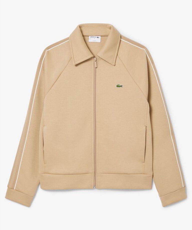 LACOSTE「ショルダーテーピングダブルフェイススェットブルゾン」|カーディガン|