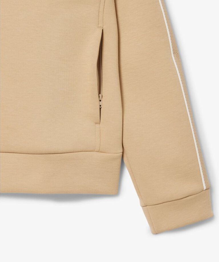 LACOSTE「ショルダーテーピングダブルフェイススェットブルゾン」|カーディガン|