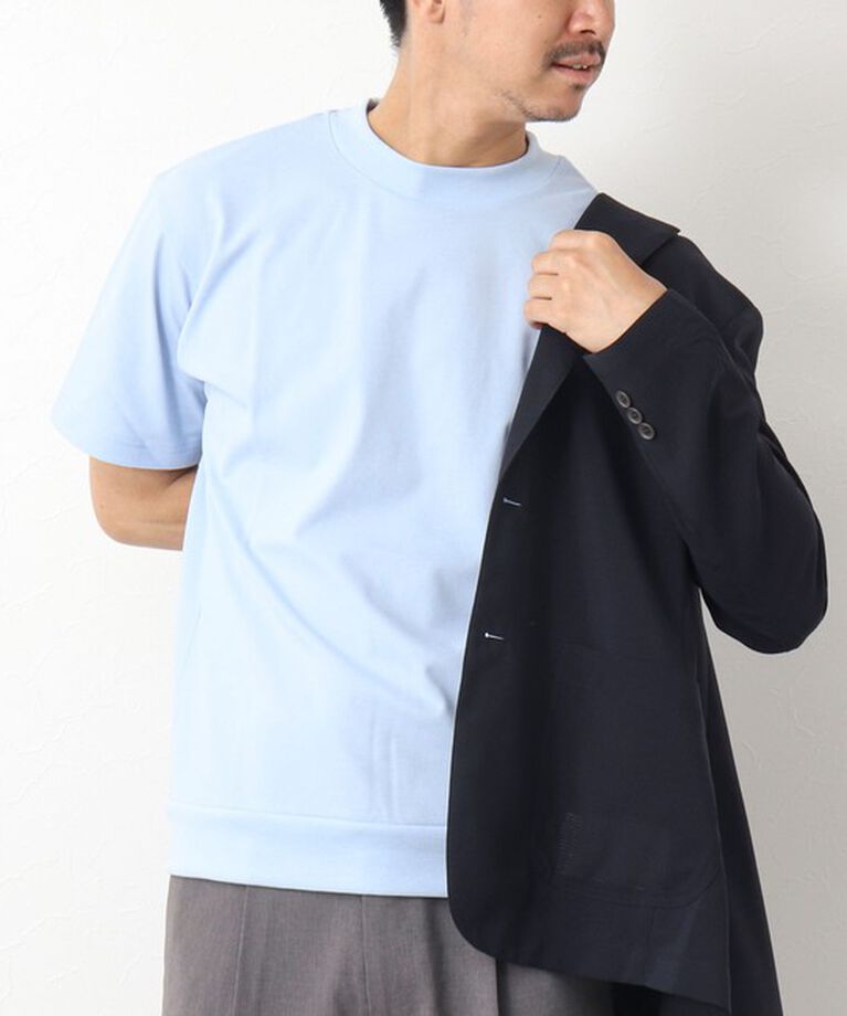 NOLLEY'S goodman「《ビジカジ対応》吸水速乾カノコ ドレスTシャツ」|Tシャツ・カットソー|サックス