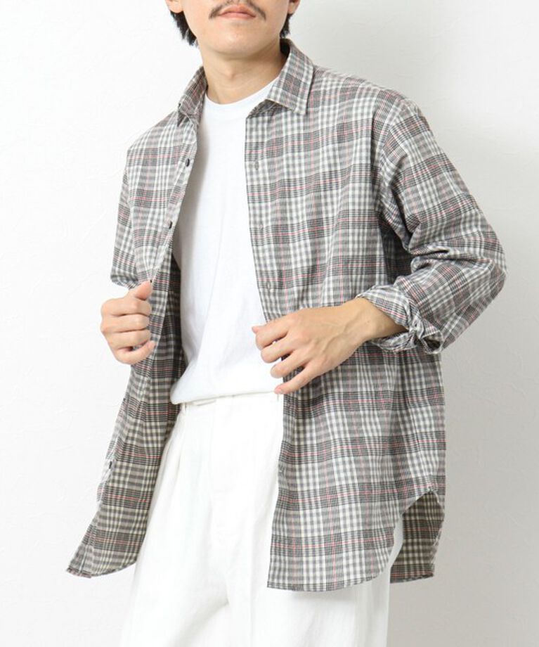 NOLLEY'S goodman「シャギーチェック レギュラーシャツ 24AW」|シャツ・ブラウス|ホワイト系その他