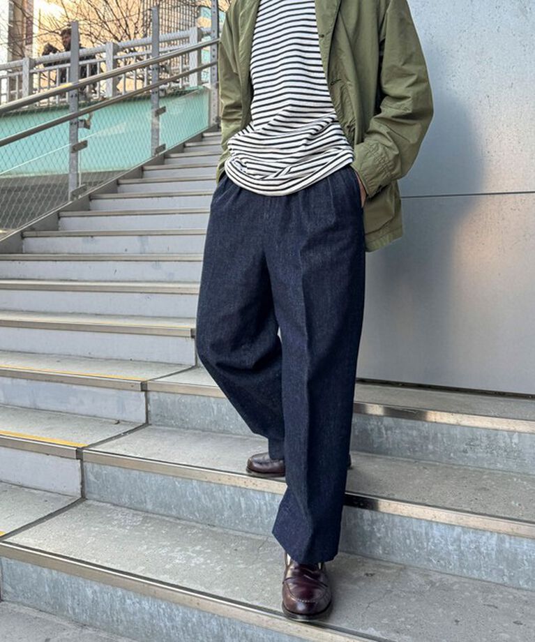 WORK ABOUT「NSOK デニム2タックワイドパンツ 25SS」|デニム|