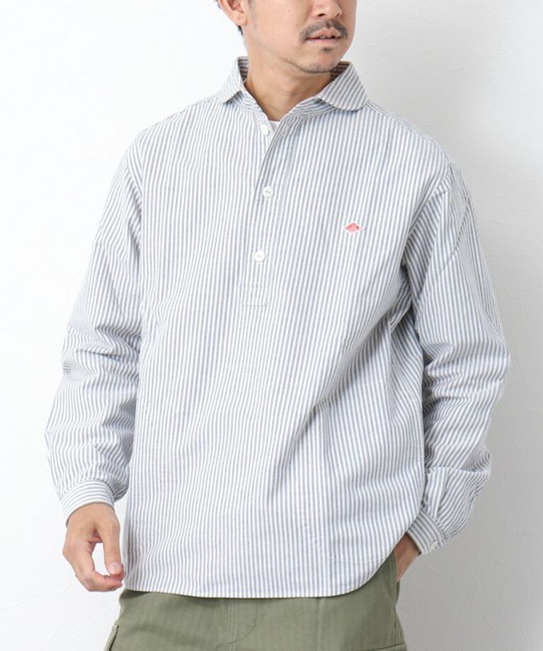 NOLLEY'S goodman「【DANTON/ダントン】ROUND COLLAR P.O SHIRT LS 25SS」|シャツ・ブラウス|ブルー系その他