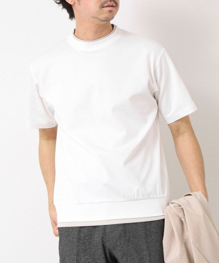 NOLLEY'S goodman「《接触冷感》スーピマコットン ダブルカラーTee 25SS」|Tシャツ・カットソー|ホワイト