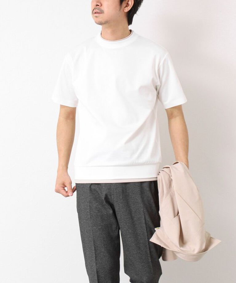 NOLLEY'S goodman「《接触冷感》スーピマコットン ダブルカラーTee 25SS」|Tシャツ・カットソー|