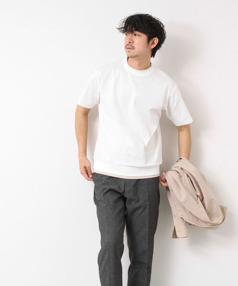 NOLLEY'S goodman「《接触冷感》スーピマコットン ダブルカラーTee 25SS」|Tシャツ・カットソー|