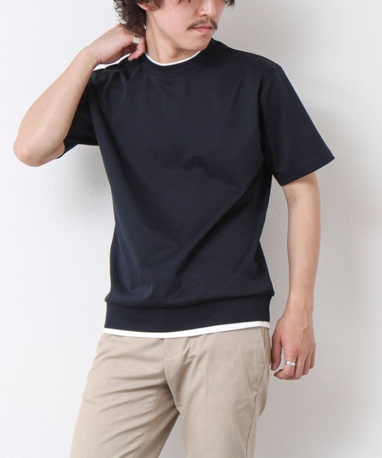 NOLLEY'S goodman「《接触冷感》スーピマコットン ダブルカラーTee 25SS」|Tシャツ・カットソー|