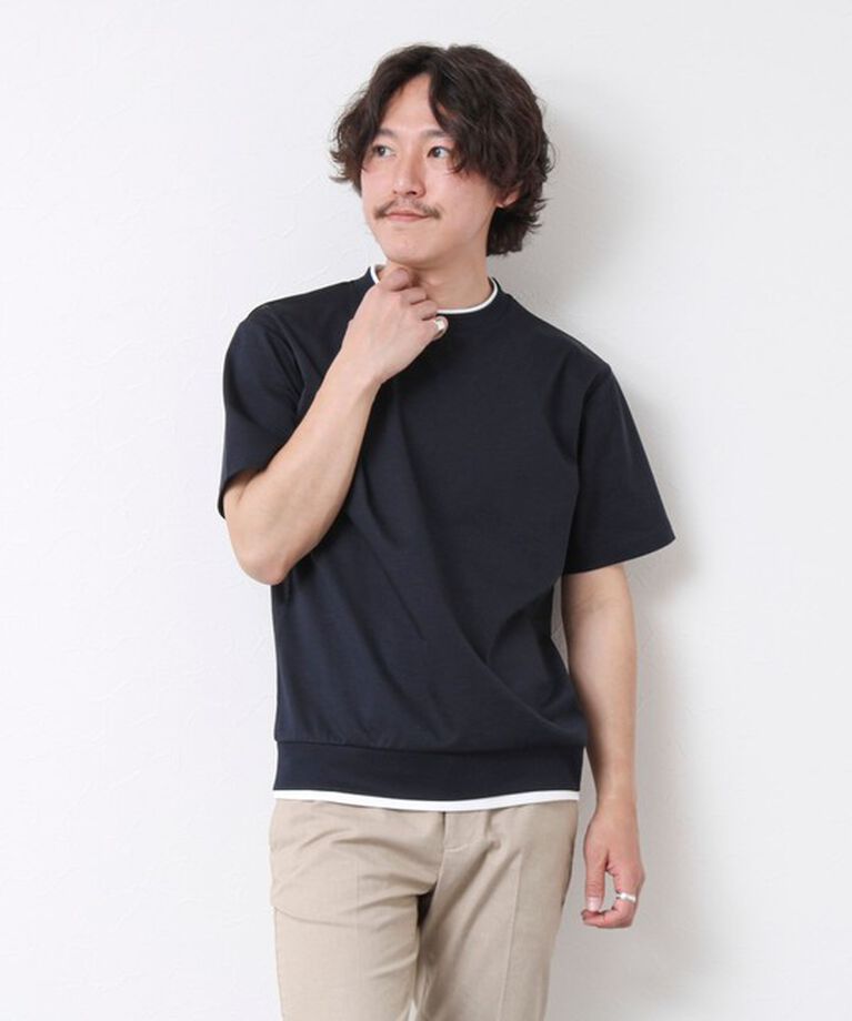 NOLLEY'S goodman「《接触冷感》スーピマコットン ダブルカラーTee 25SS」|Tシャツ・カットソー|