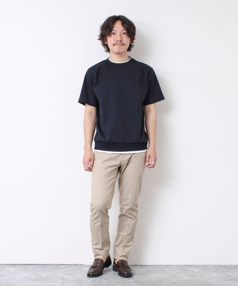 NOLLEY'S goodman「《接触冷感》スーピマコットン ダブルカラーTee 25SS」|Tシャツ・カットソー|