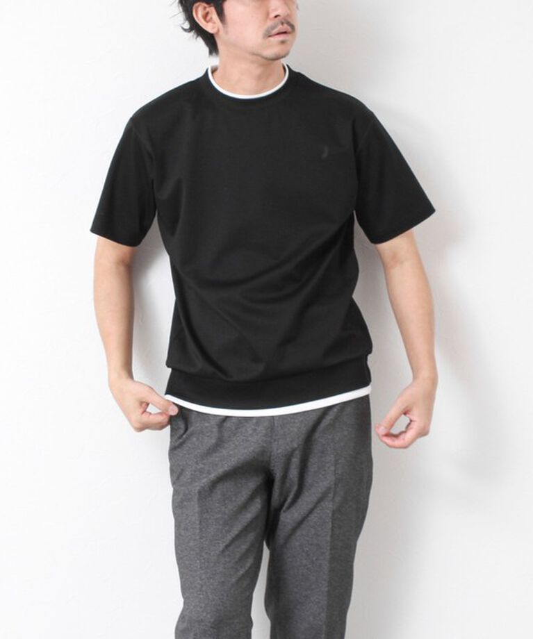NOLLEY'S goodman「《接触冷感》スーピマコットン ダブルカラーTee 25SS」|Tシャツ・カットソー|