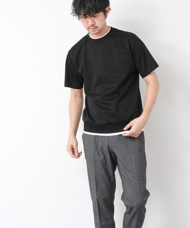 NOLLEY'S goodman「《接触冷感》スーピマコットン ダブルカラーTee 25SS」|Tシャツ・カットソー|