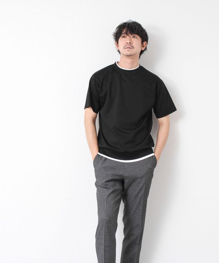 NOLLEY'S goodman「《接触冷感》スーピマコットン ダブルカラーTee 25SS」|Tシャツ・カットソー|