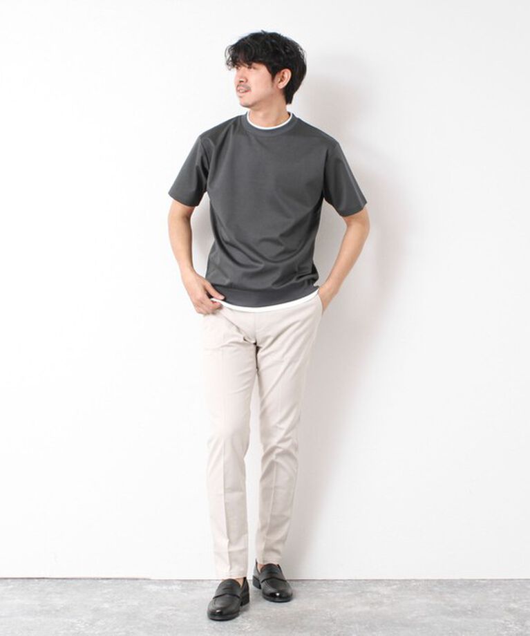 NOLLEY'S goodman「《接触冷感》スーピマコットン ダブルカラーTee 25SS」|Tシャツ・カットソー|
