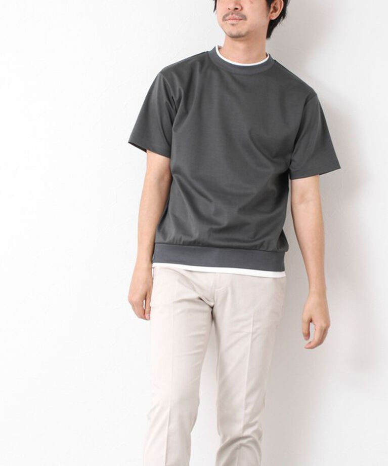 NOLLEY'S goodman「《接触冷感》スーピマコットン ダブルカラーTee 25SS」|Tシャツ・カットソー|