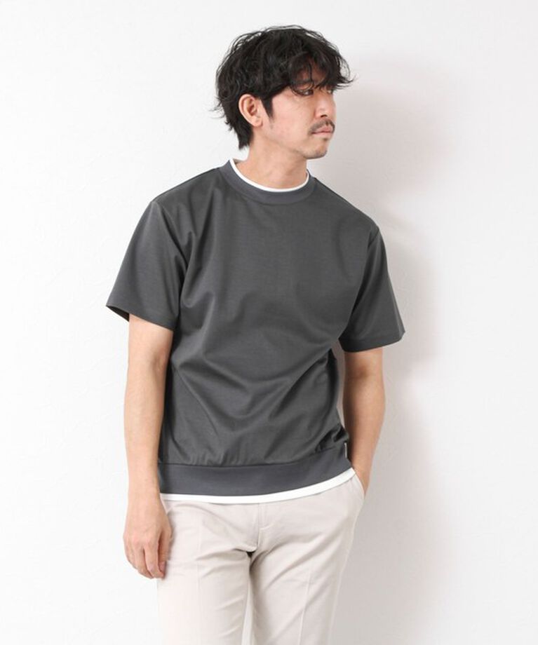 NOLLEY'S goodman「《接触冷感》スーピマコットン ダブルカラーTee 25SS」|Tシャツ・カットソー|