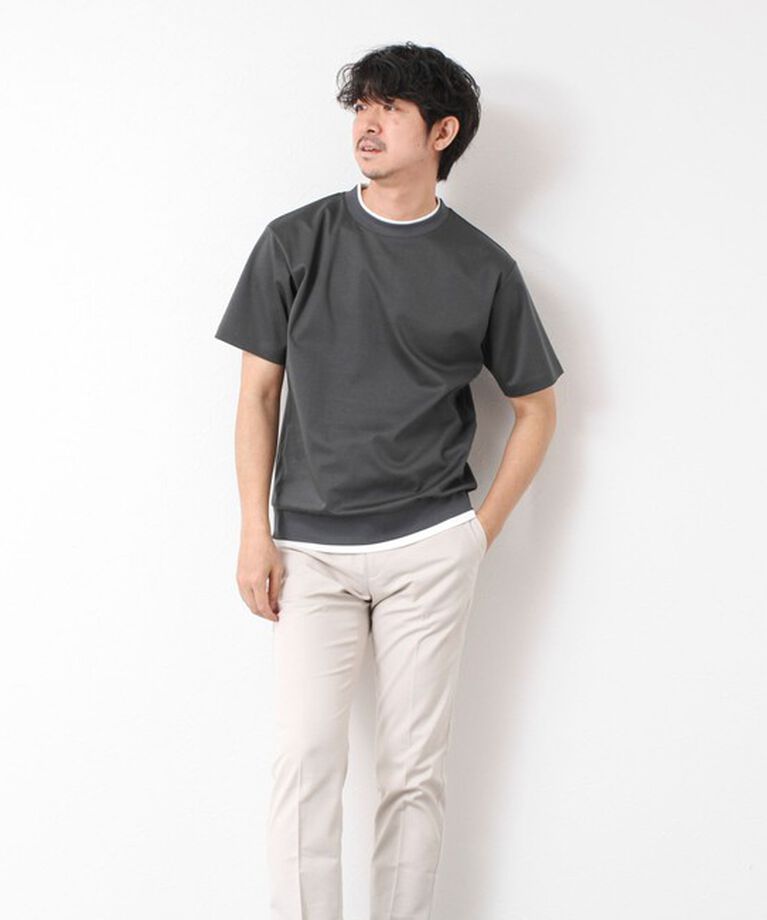 NOLLEY'S goodman「《接触冷感》スーピマコットン ダブルカラーTee 25SS」|Tシャツ・カットソー|