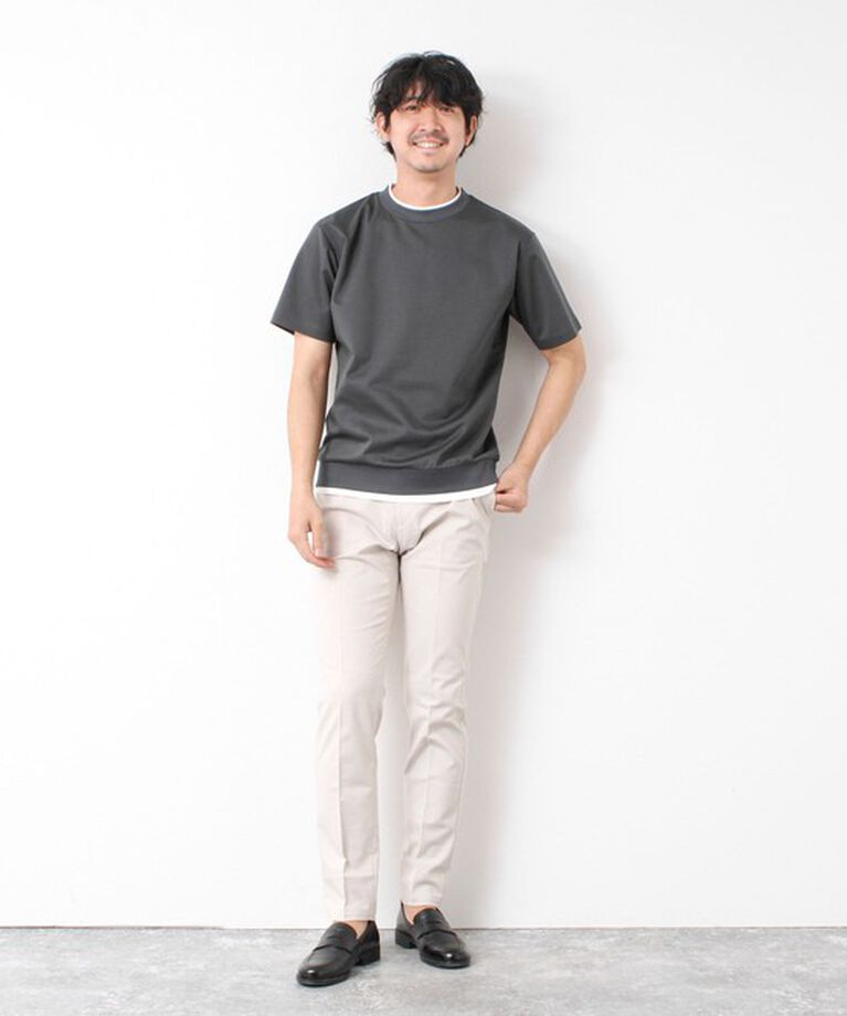 NOLLEY'S goodman「《接触冷感》スーピマコットン ダブルカラーTee 25SS」|Tシャツ・カットソー|