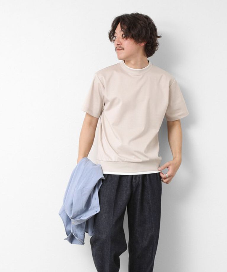 NOLLEY'S goodman「《接触冷感》スーピマコットン ダブルカラーTee 25SS」|Tシャツ・カットソー|