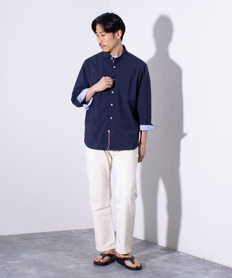 GLOSTER「【GLOSTER/グロスター】COOLMAX ポリトロ パラシュートボタン 七分袖レギュラーシャツ」|シャツ・ブラウス|