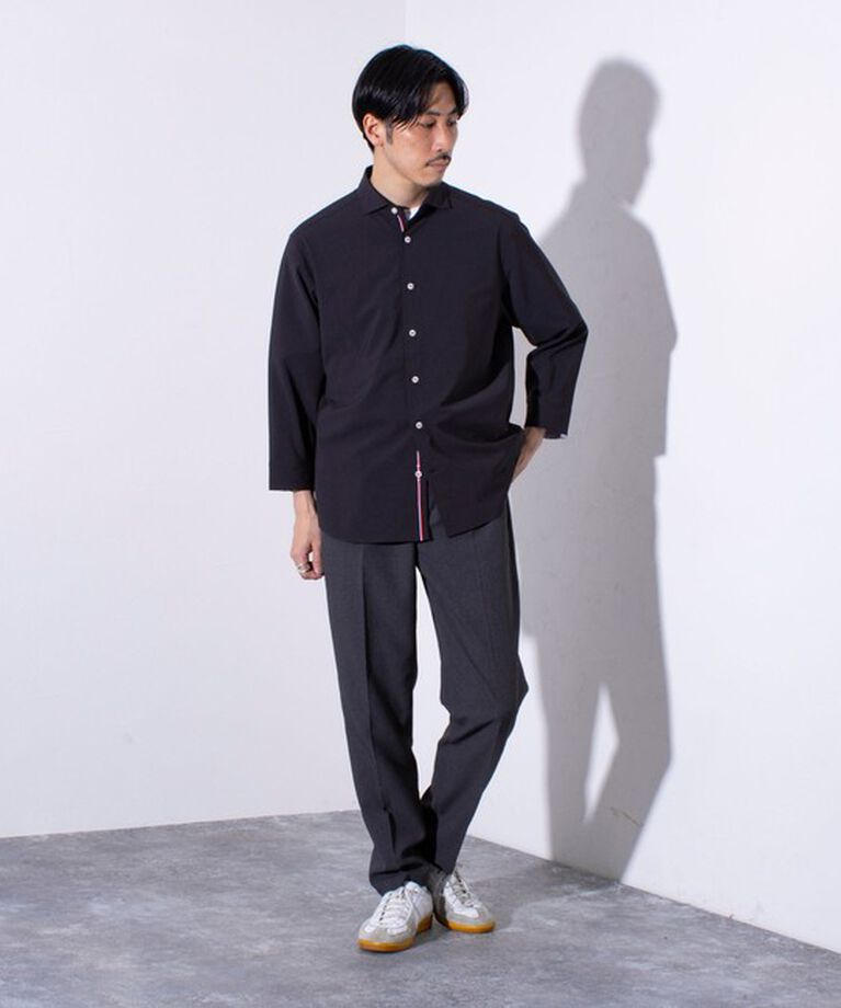 GLOSTER「【GLOSTER/グロスター】COOLMAX ポリトロ パラシュートボタン 七分袖レギュラーシャツ」|シャツ・ブラウス|
