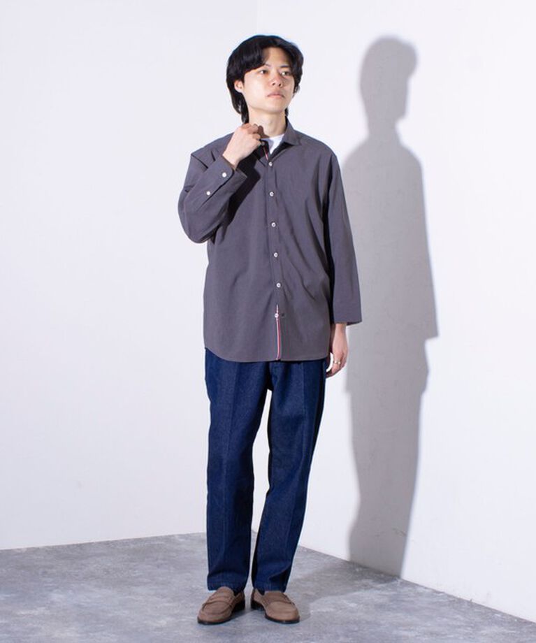 GLOSTER「【GLOSTER/グロスター】COOLMAX ポリトロ パラシュートボタン 七分袖レギュラーシャツ」|シャツ・ブラウス|