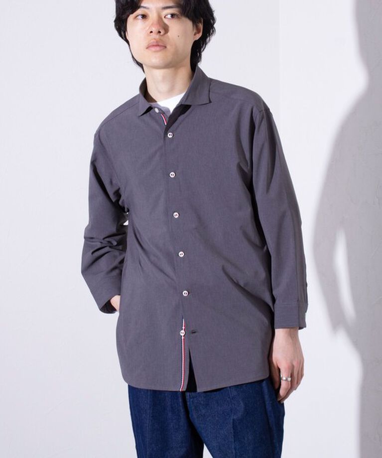 GLOSTER「【GLOSTER/グロスター】COOLMAX ポリトロ パラシュートボタン 七分袖レギュラーシャツ」|シャツ・ブラウス|