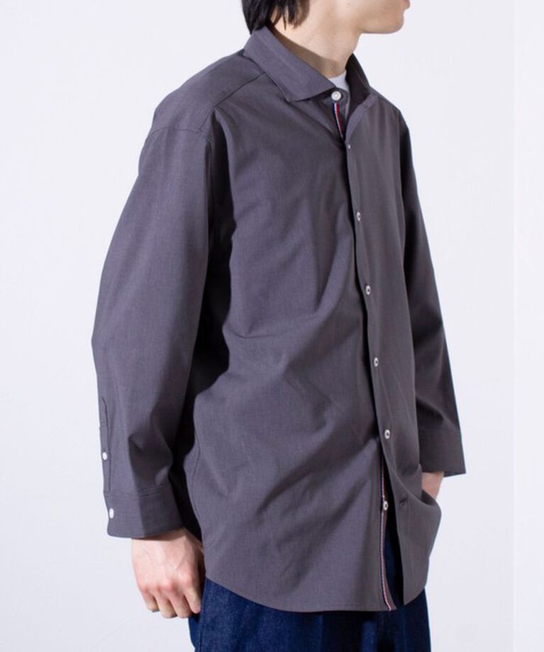 GLOSTER「【GLOSTER/グロスター】COOLMAX ポリトロ パラシュートボタン 七分袖レギュラーシャツ」|シャツ・ブラウス|