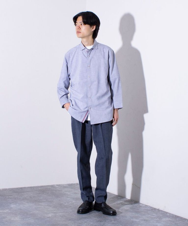 GLOSTER「【GLOSTER/グロスター】COOLMAX ポリトロ パラシュートボタン 七分袖レギュラーシャツ」|シャツ・ブラウス|