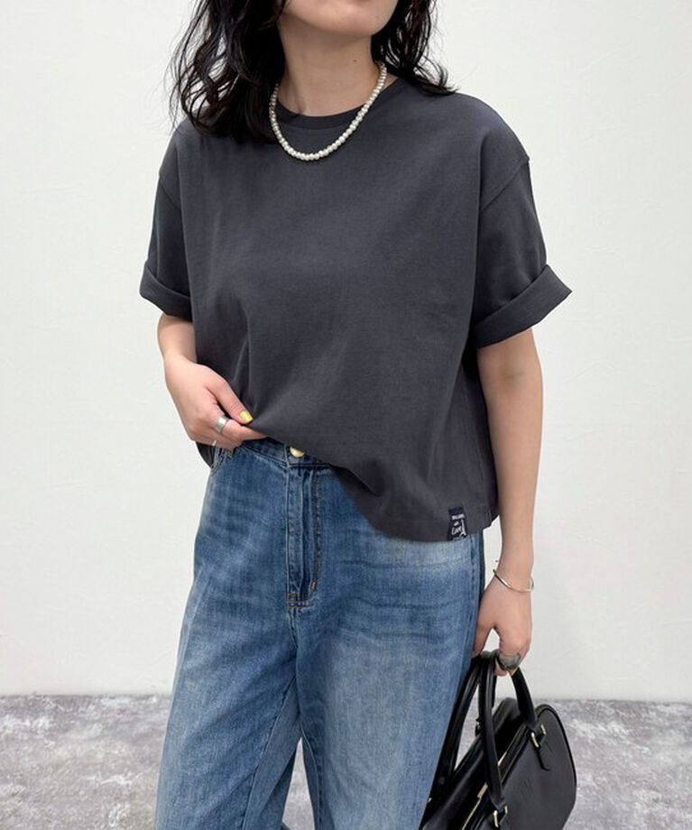 fredy emue「【新色追加！】ベーシッククロップド丈Tシャツ」|Tシャツ・カットソー|