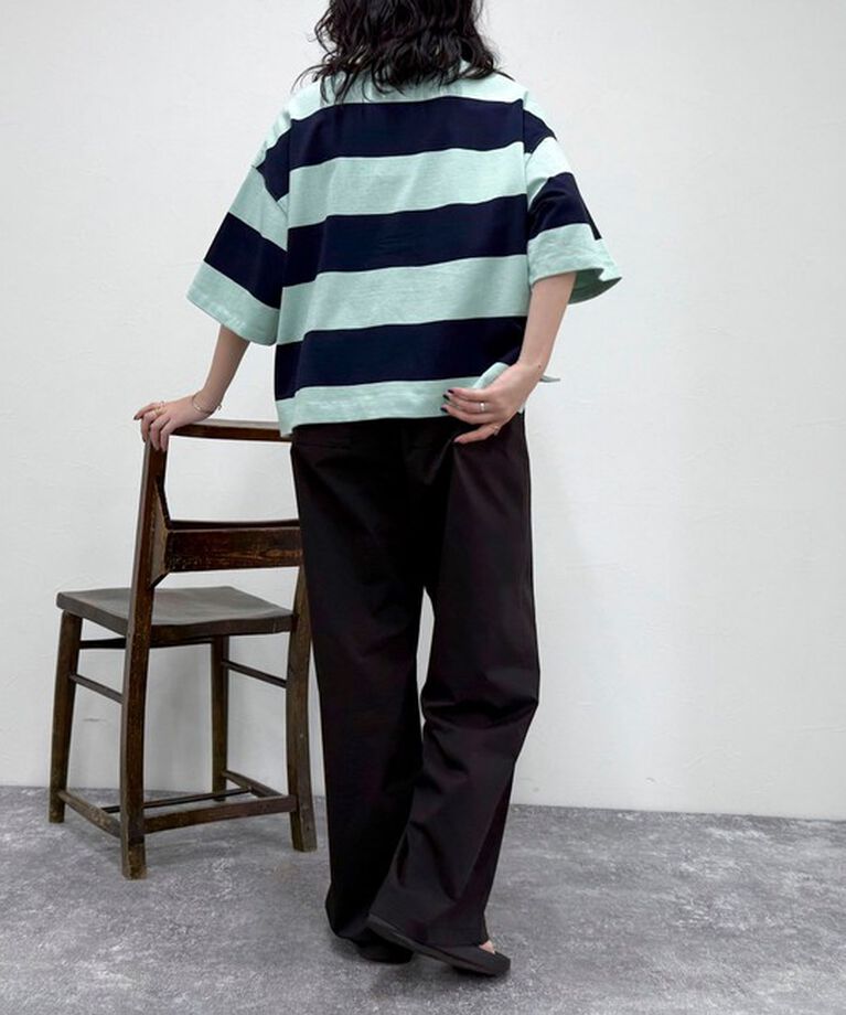fredy emue「ワンポイント刺繍半袖ラガーシャツ」|Tシャツ・カットソー|