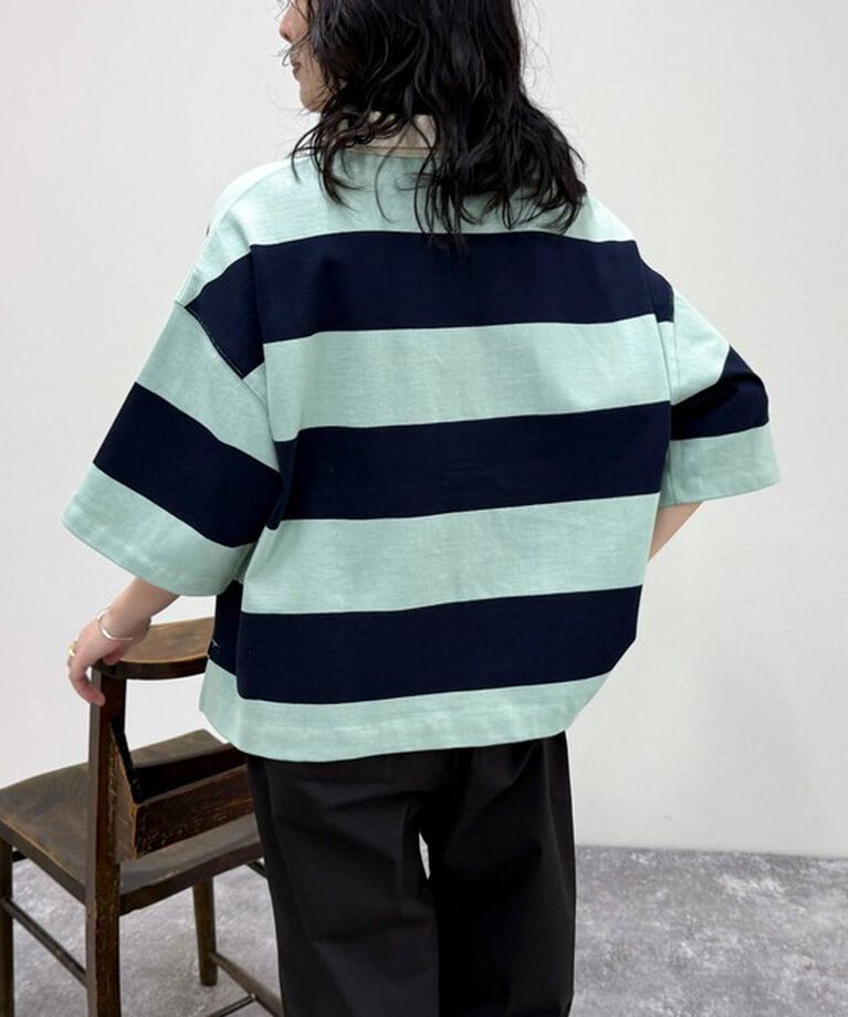 fredy emue「ワンポイント刺繍半袖ラガーシャツ」|Tシャツ・カットソー|