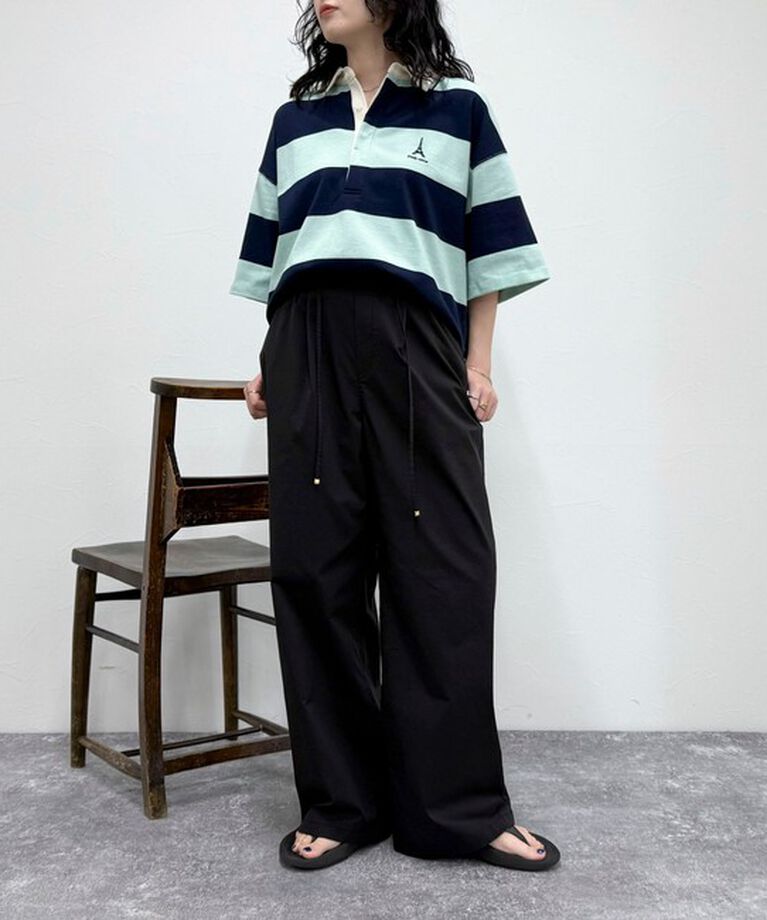 fredy emue「ワンポイント刺繍半袖ラガーシャツ」|Tシャツ・カットソー|