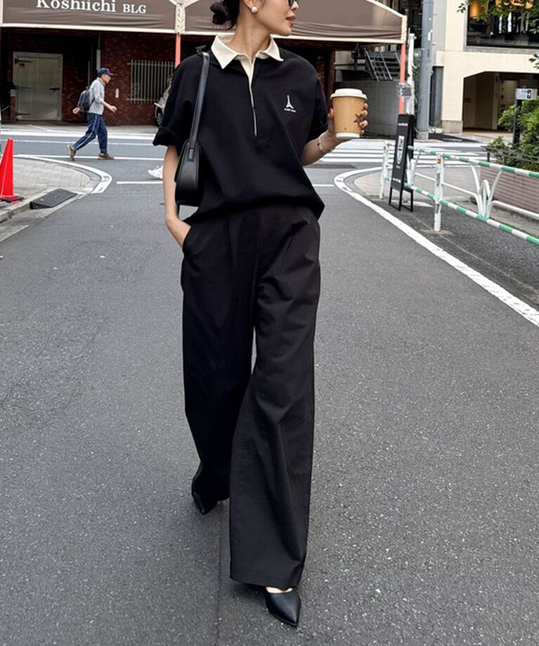fredy emue「ワンポイント刺繍半袖ラガーシャツ」|Tシャツ・カットソー|