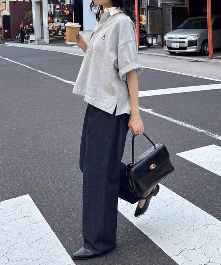 fredy emue「ワンポイント刺繍半袖ラガーシャツ」|Tシャツ・カットソー|