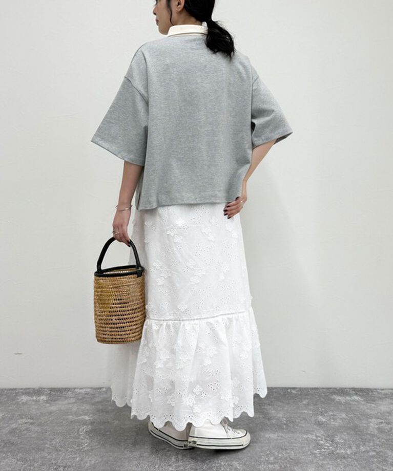 fredy emue「ワンポイント刺繍半袖ラガーシャツ」|Tシャツ・カットソー|